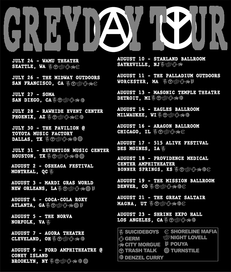 uicideboy Announce Huge Summer Tour With Denzel Curry, Turnstile